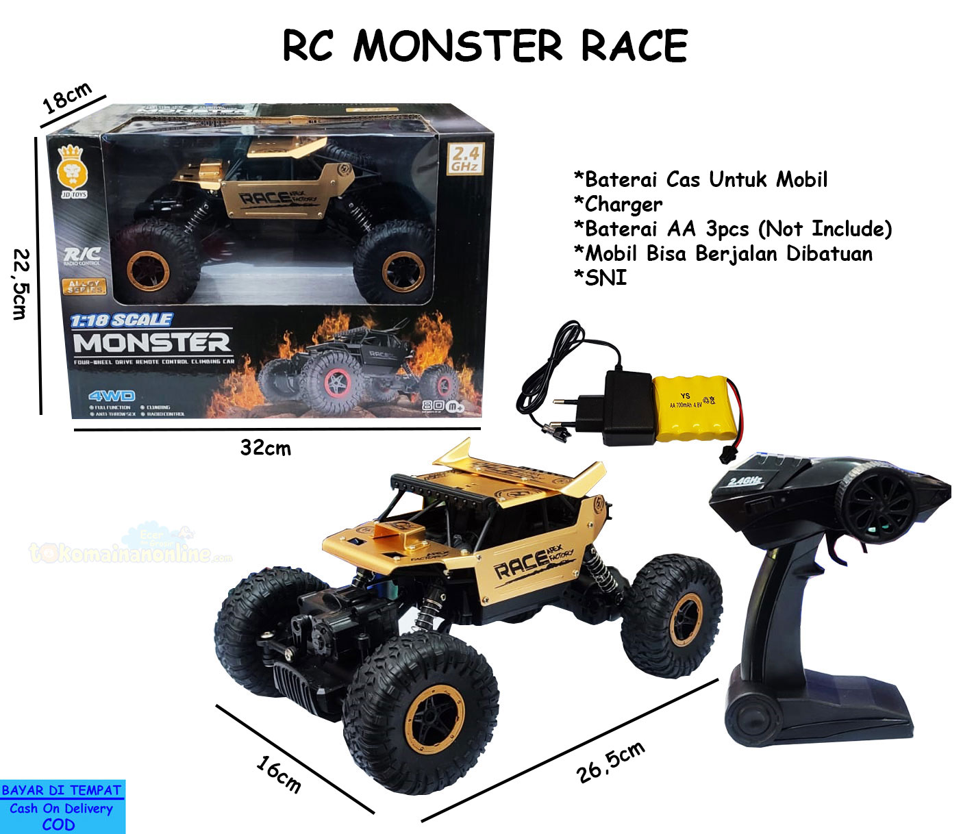 toko mainan online RC MONSTER RACE 1:18 - 699-108 ALLOY