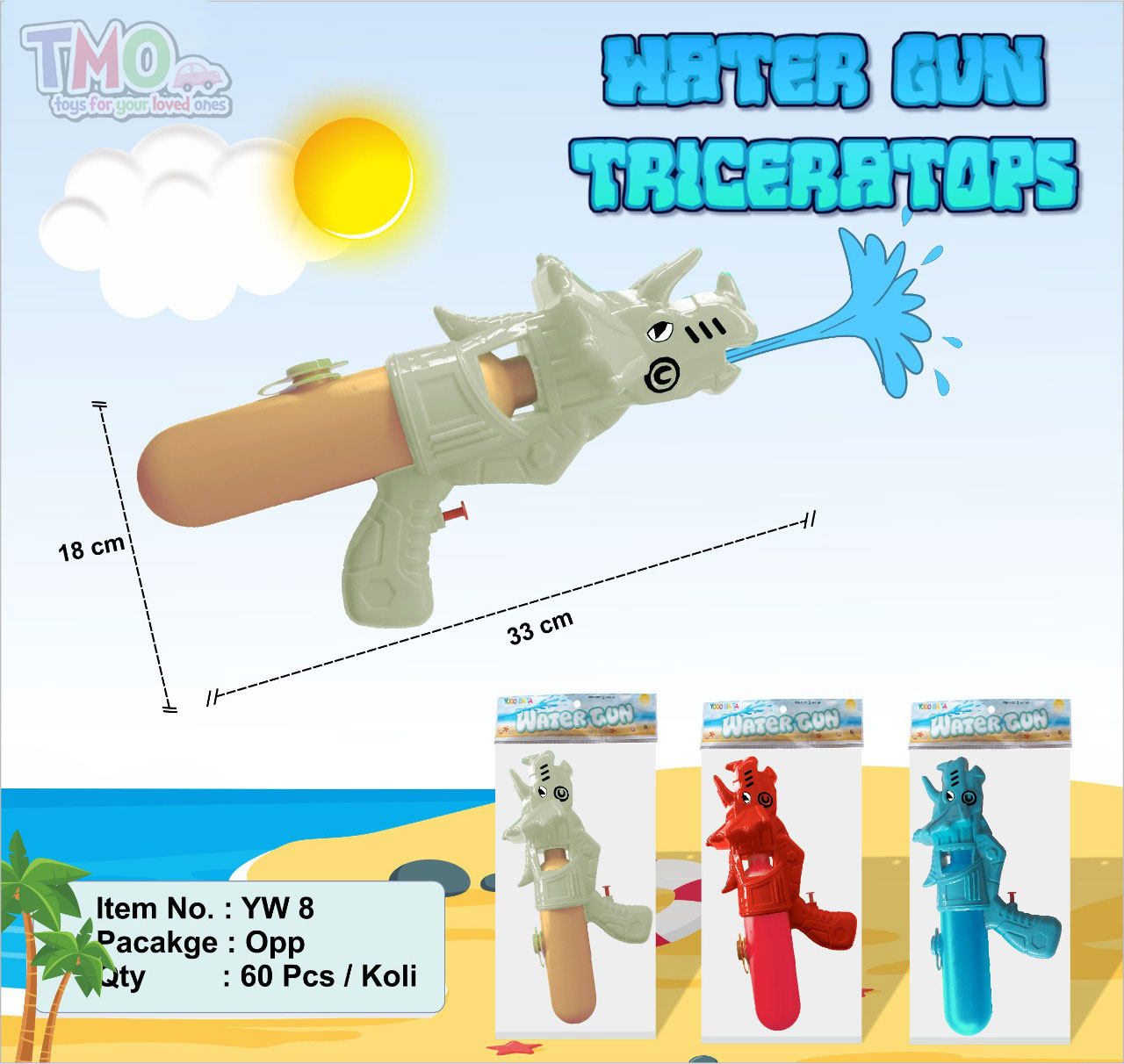 toko mainan online WATERGUN DINO - YW8 