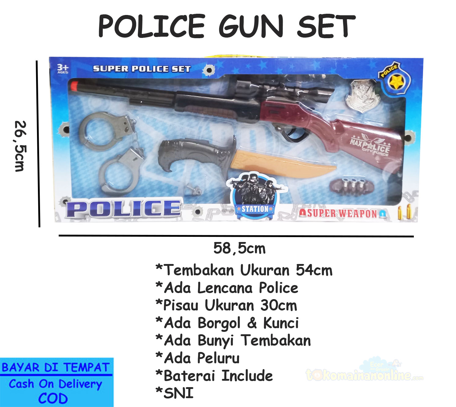 toko mainan online POLICE GUN SET - 8901-6