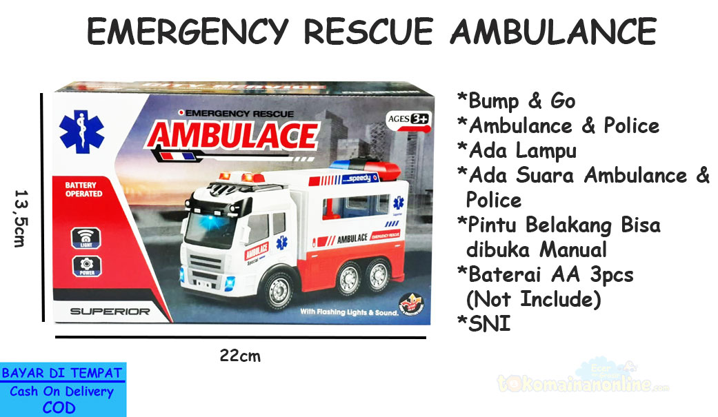 toko mainan online EMERGENCY RESCUE AMBULANCE - 89-302B