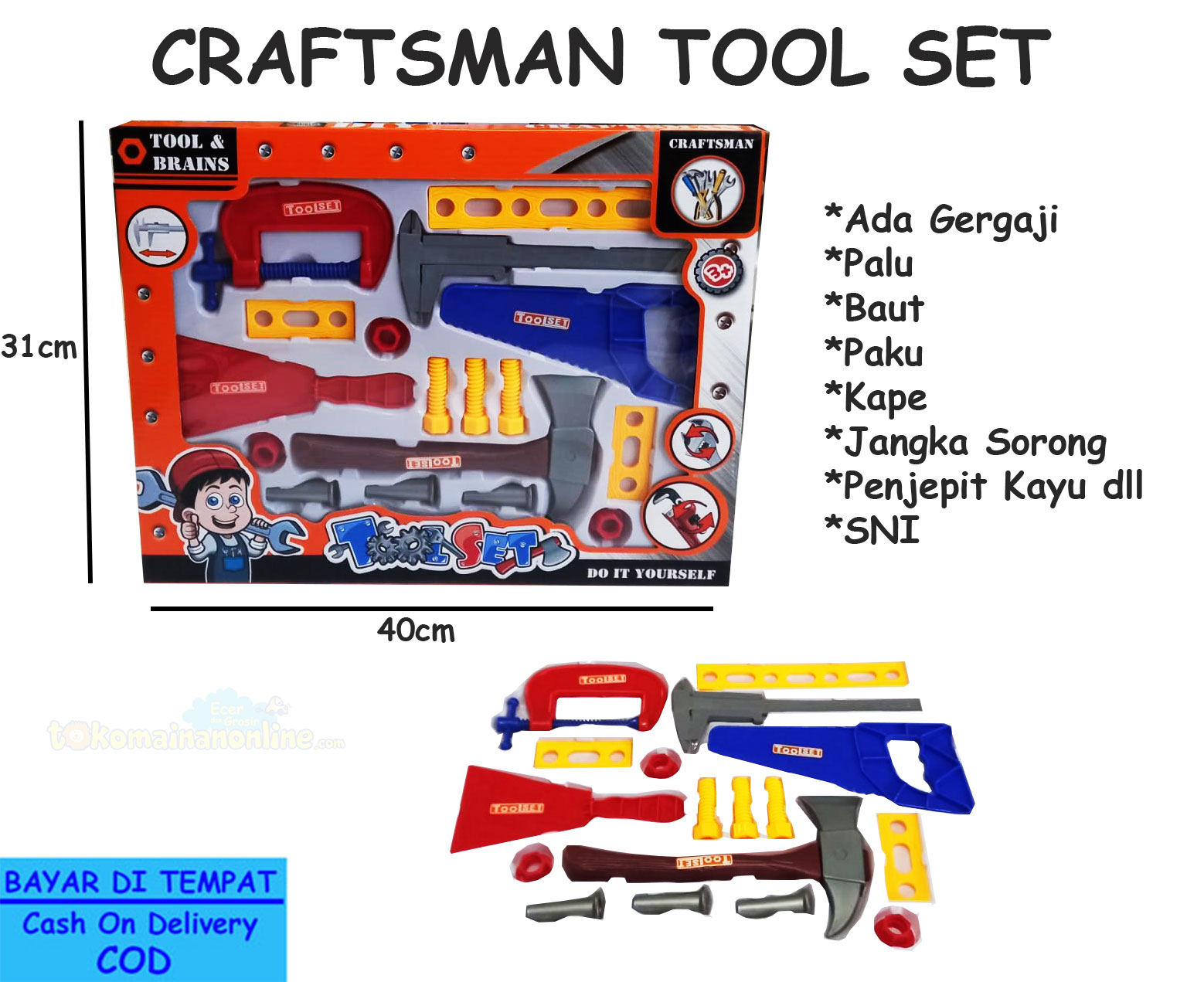 toko mainan online CRAFTSMAN TOOL SET - M618-1