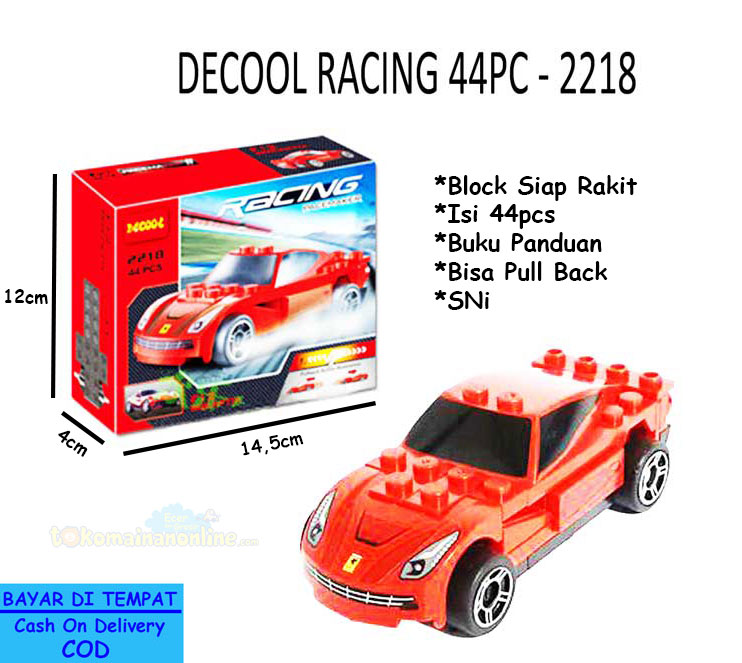 toko mainan online DECOOL RACING 44PC - 2218