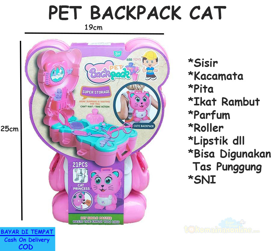 toko mainan online PET BACKPACK CAT - L666-43/NB-04129