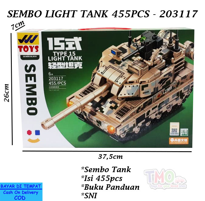 toko mainan online SEMBO LIGHT TANK 455PCS - 203117