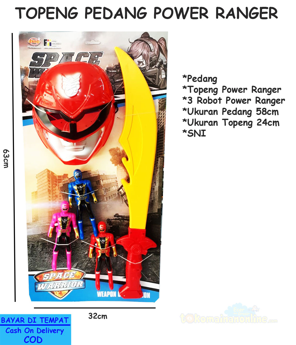 toko mainan online TOPENG PEDANG POWER RANGER-F1617