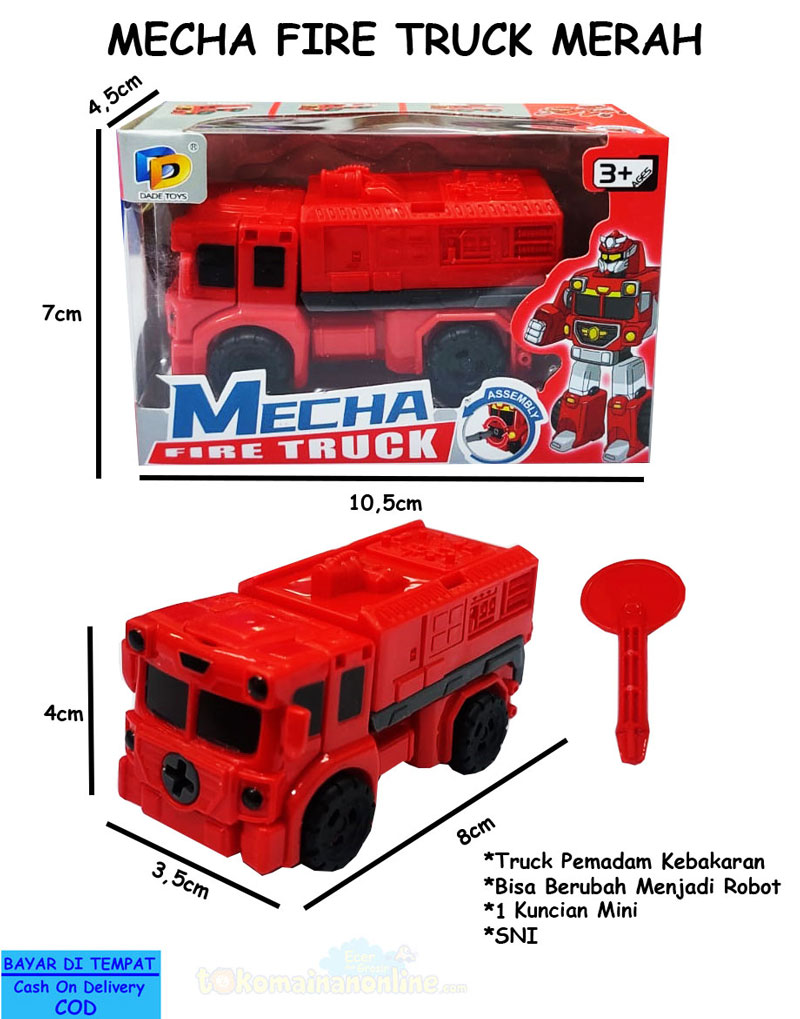 toko mainan online MECHA FIRE TRUCK MERAH - H196C