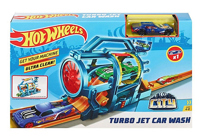 toko mainan online HOT WHEELS TURBO JET CAR WASH - FJN35